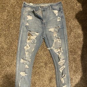 Double sided distress ae jeans